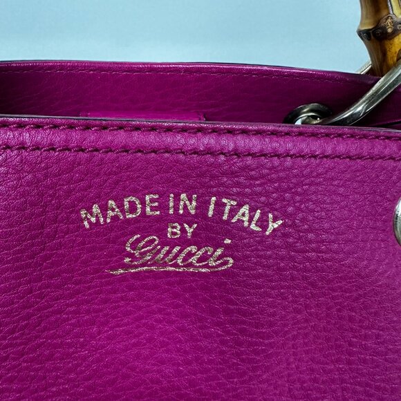 Gucci Pink Bamboo Shopper Leather Satchel - Picture 10 of 16